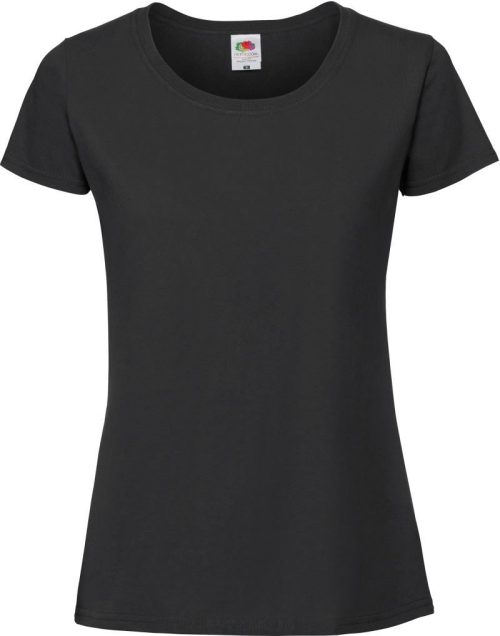 Schweres Damen T-Shirt Lady-Fit Iconic 195 T – Fruit of the Loom in Black