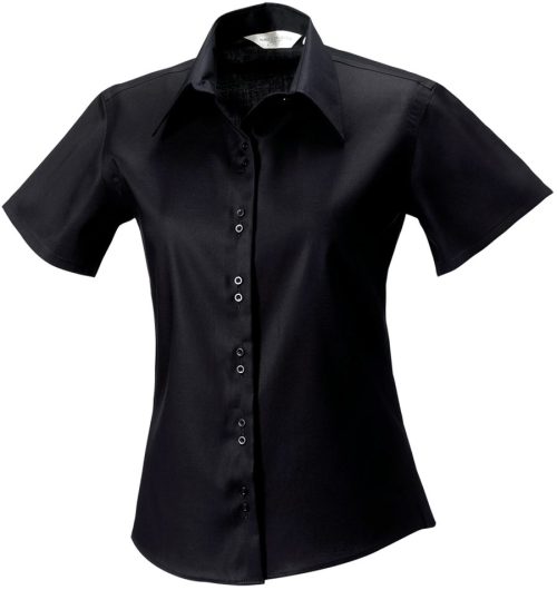 Ladies' Short Sleeve Ultimate Non-Iron Shirt R-957F-0 – Russell in Black
