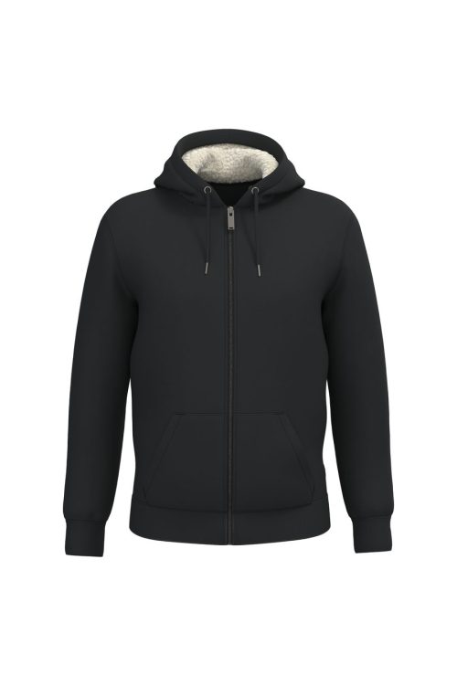 Unisex-Sweatshirt mit Reißverschluss und Sherpa-Futter NS460 – Native Spirit in Black