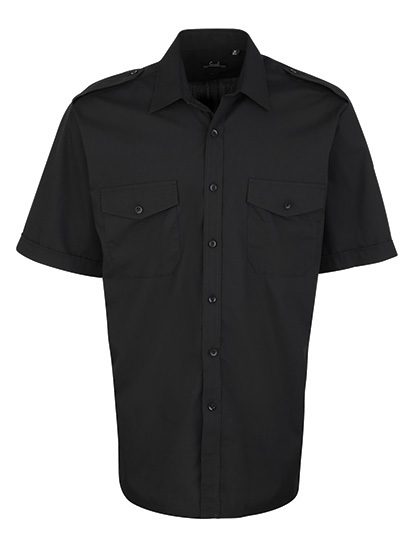 Pilot Shirt Short Sleeve – Premier Workwear in Black