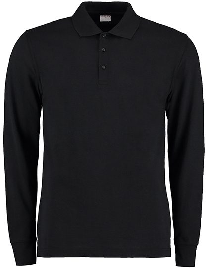 Men´s Classic Fit Long Sleeve Polo Shirt – Kustom Kit in Black