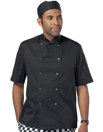 Short Sleeve Snap Stud Fastening Jacket – Dennys London in Black