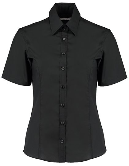 Women´s Tailored Fit Business Shirt Short Sleeve – Kustom Kit in Black