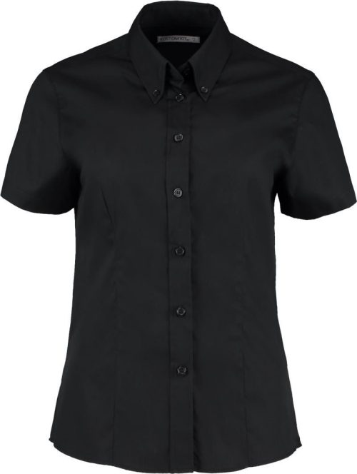 Oxford Bluse kurzarm KK 701 (6-24) – Kustom Kit in Black