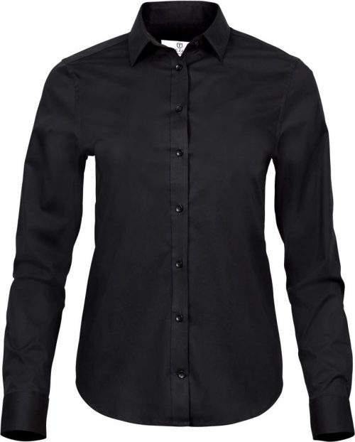Luxus Stretch Bluse langarm TJ 4025 – Tee Jays in Black