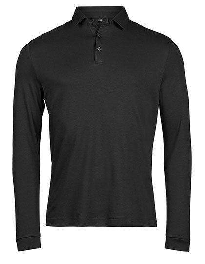 Pima Cotton Long Sleeve Polo – Tee Jays in Black