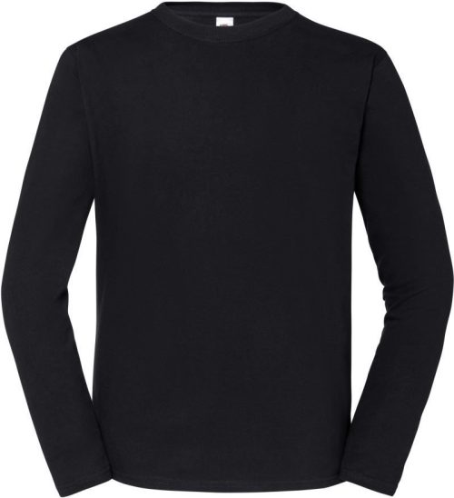 Schweres Herren T-Shirt langarm Iconic 195 LSL – Fruit of the Loom in Black