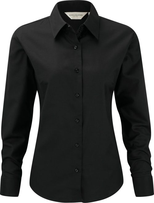 Ladies' Long Sleeve Easy Care Oxford Shirt R-932F-0 – Russell in Black