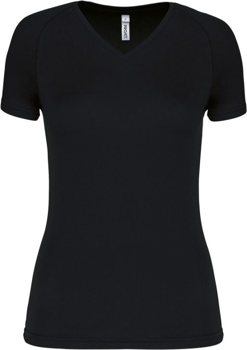 Damen V-Ausschnitt Sport Shirt PA 477 – Kariban ProAct in Black