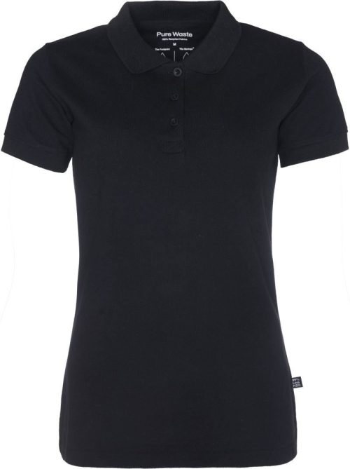 Schweres Damen Piqué Polo PQW – Pure Waste in Black