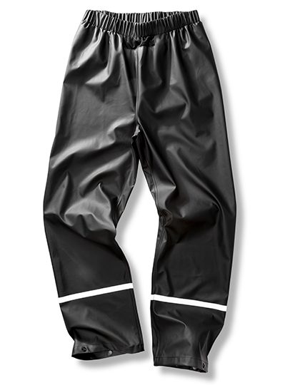 Prism PU Waterproof Trouser with Reflective Bands & Recycled Backing – Result Recycled in Black