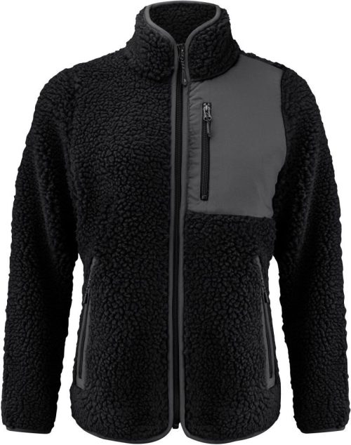 Damen Sherpa Fleece Jacke "Two-Tone" Kingsley Fleece Women – James Harvest in Black