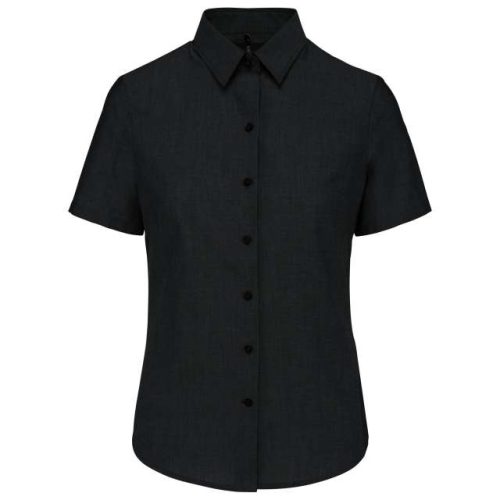 Ladies' Short-Sleeved Oxford Shirt – Kariban in Black