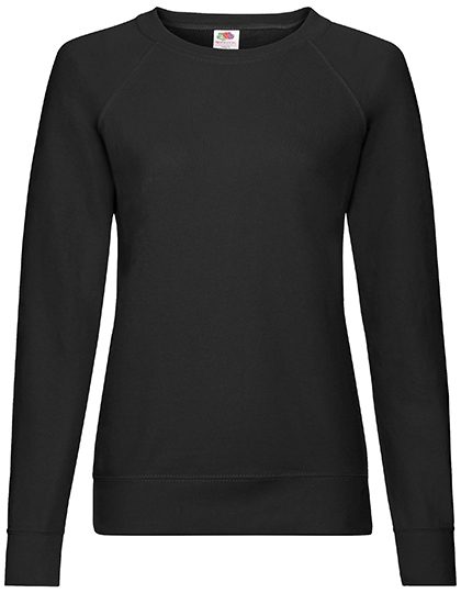 Ladies´ Lightweight Raglan Sweat – Fruit of the Loom in Black