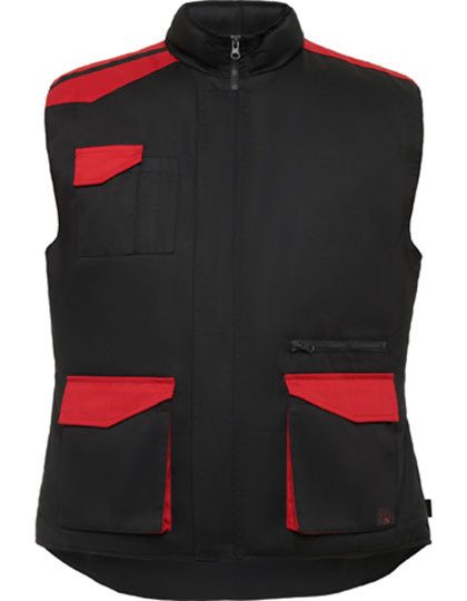 Multipocket Vest Armada – Roly Workwear in Black 02/Red 60