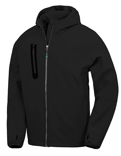 3-Layer Recycled Printable Hooded Casual Softshell Jacket – Result Recycled in Black/Black