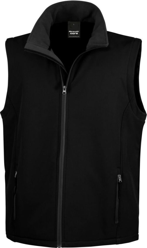 Herren 2-Lagen Softshell Gilet "Printable" R 232M – Result in Black/Black
