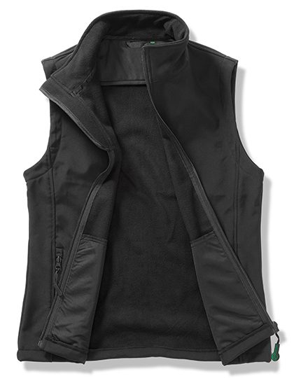 Women´s Printable Softshell Bodywarmer with Recycled Fleece Inner – Result Recycled in Black/Black