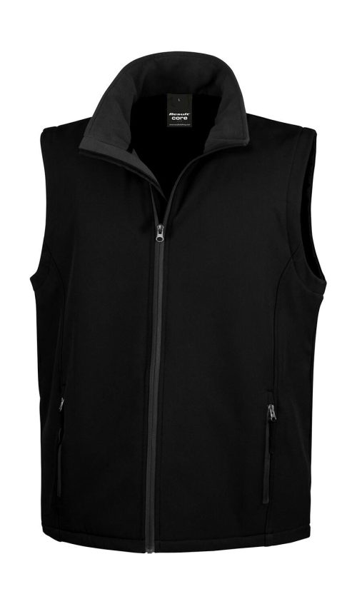 Men's Printable Softshell Bodywarmer R232M – Result Core in Black/Black