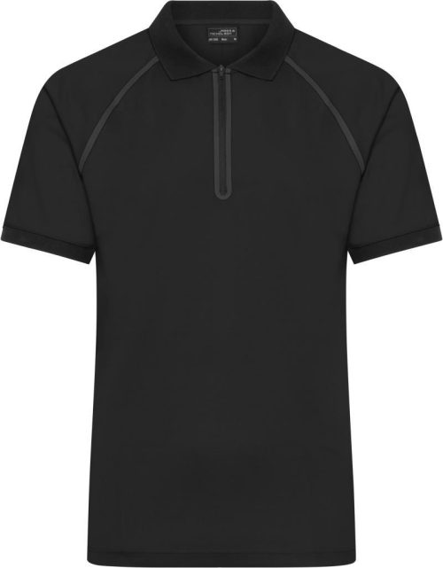 Herren Piqué Polo mit Zip JN 1308 – Daiber in Black/Black