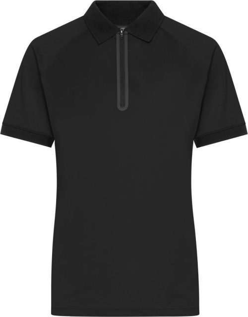 Damen Piqué Polo mit Zip JN 1307 – Daiber in Black/Black
