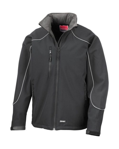 Hooded Soft Shell Jacket – Result Workguard in Black/Black