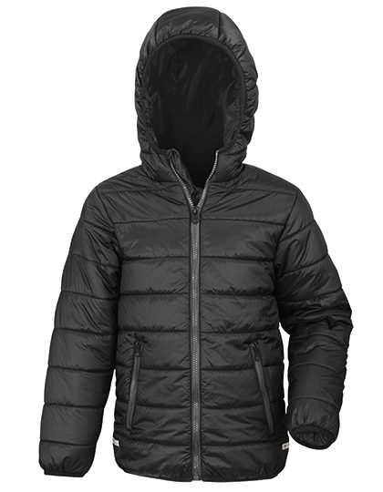 Junior Soft Padded Jacket – Result Core in Black/Black