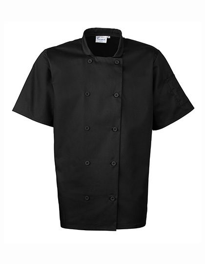 Short Sleeve Chef´s Jacket – Premier Workwear in Black (Ca. Pantone Black C)