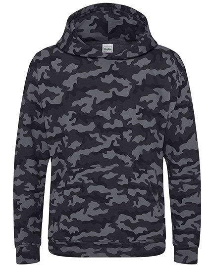 Kids´ Camo Hoodie – Just Hoods in Black Camo