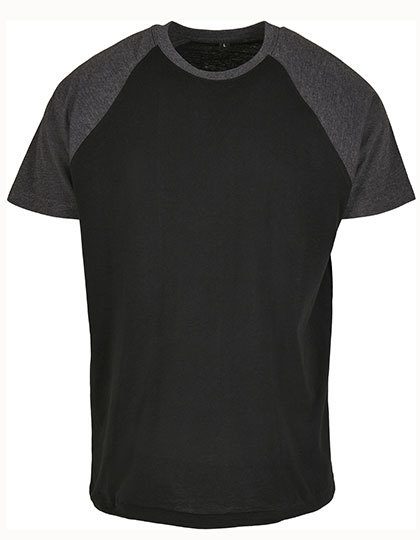 Raglan Contrast Tee – Build Your Brand in Black/Charcoal (Heather)
