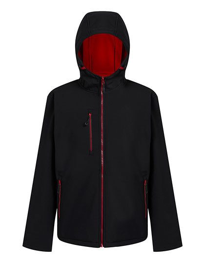 Navigate 2-Layer Hooded Softshell Jacket – Regatta Professional in Black/Classic Red