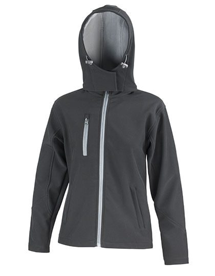 Women´s TX Performance Hooded Soft Shell Jacket – Result Core in Black/Grey