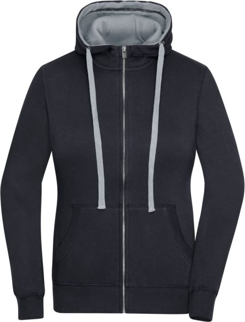 Damen Kapuzen Sweatjacke "Lifestyle" JN 962 – Daiber in Black/Grey Heather