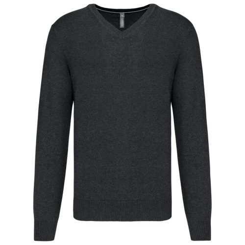 Premium-Pullover mit V-Ausschnitt K982 – Kariban in Black Heather