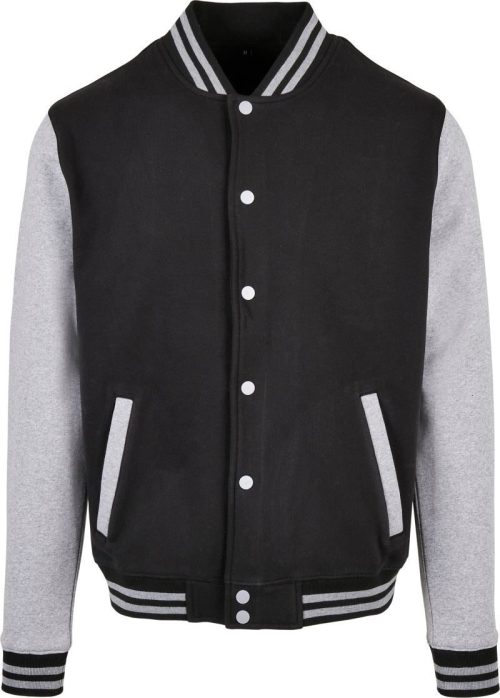 College Jacke BB 004 – Build your Brand in Black/Heather Grey
