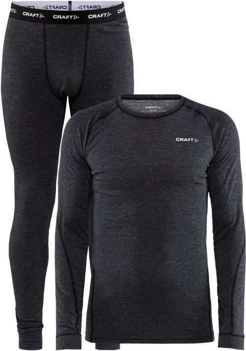 Herren Merino Baselayer Set Wool Merino Set M – Craft Corporate in Black Melange