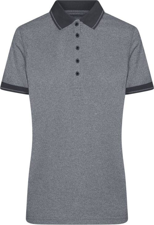 Damen Jersey Melange Polo JN 705 – Daiber in Black Melange/Black