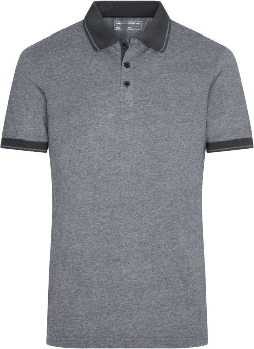 Herren Jersey Melange Polo JN 706 – Daiber in Black Melange/Black