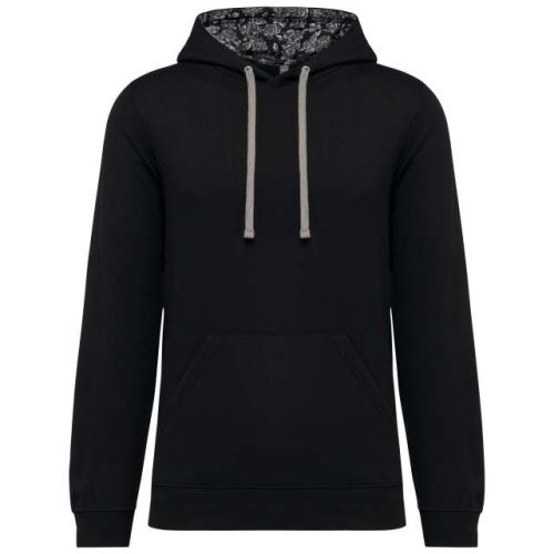 Unisex Contrast Patterned Hooded Sweatshirt – Kariban in Black/Mexican Skull