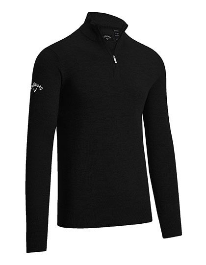 Men´s 1/4 Zipped Merino Sweater – Callaway in Black Onyx