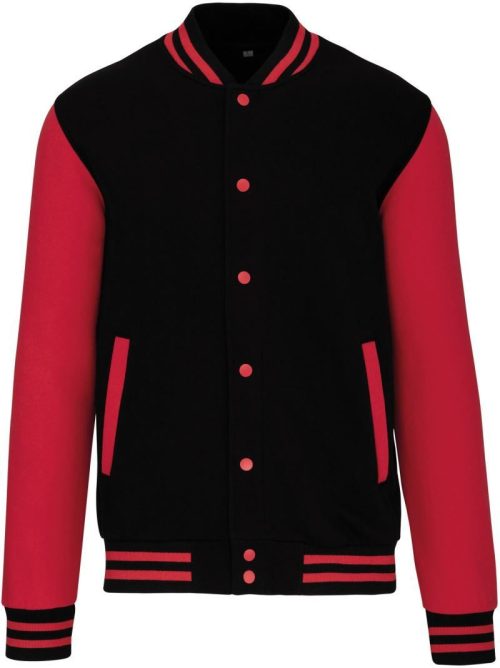 Unisex College Jacke "Teddy" K 497 – Kariban in Black/Red