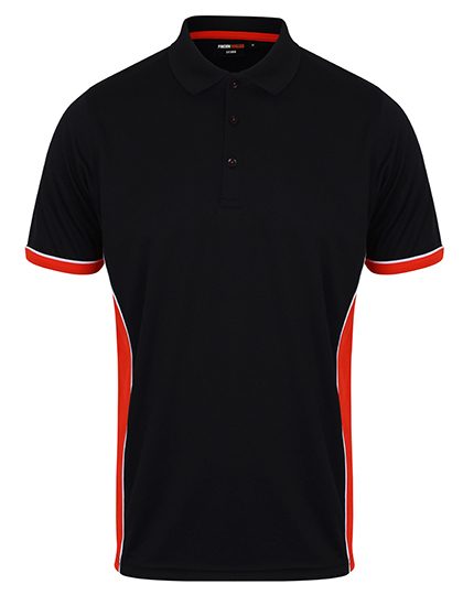 Adults Panel Polo – Finden+Hales in Black/Red/White