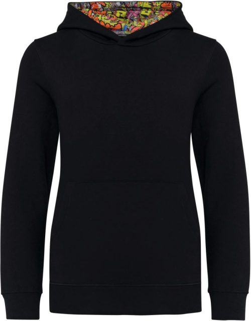 Kinder Kapuzen Sweater K 4014 – Kariban in Black/Skate Graffiti