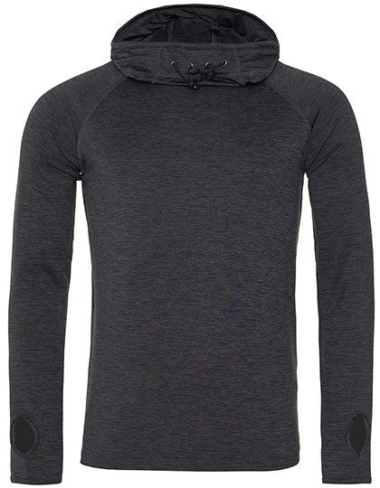 Men´s Cool Cowl Neck Top – Just Cool in Black Slate Melange