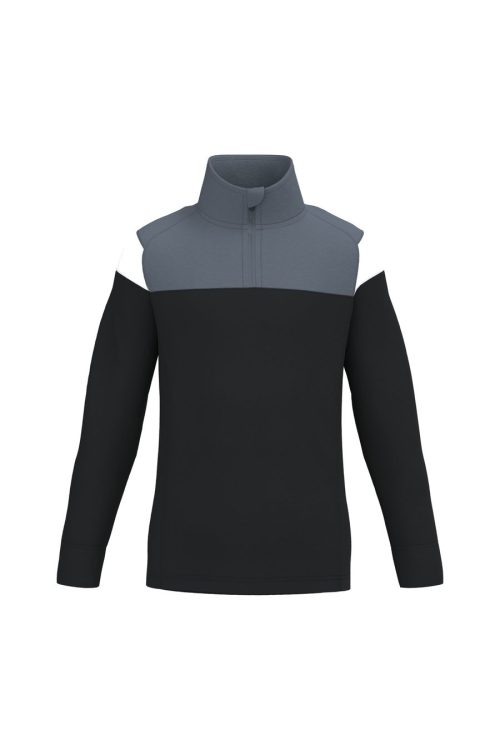 Kinder Trainings-Sweatshirt mit 1/4 Reißverschluss PA388 – Proact in Black / Sporty Grey