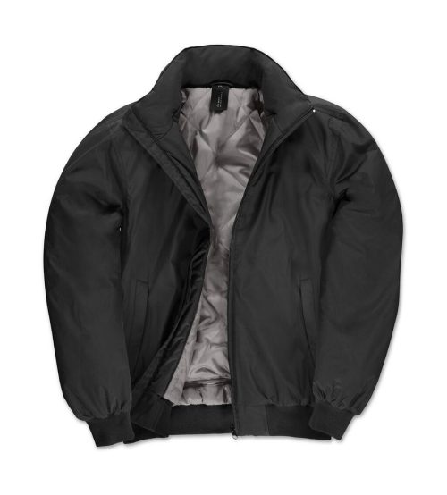 Crew Bomber/men Jacket JM961 – B&C Outerwear in Black/Warm Grey