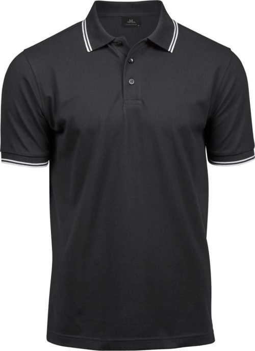 Herren Stretch Piqué Polo "Stripe" TJ 1407 – Tee Jays in Black/White