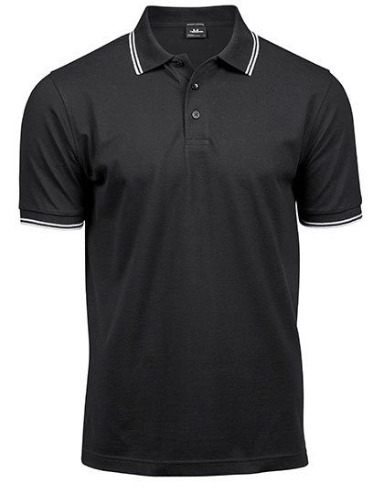 Men´s Luxury Stripe Stretch Polo – Tee Jays in Black/White