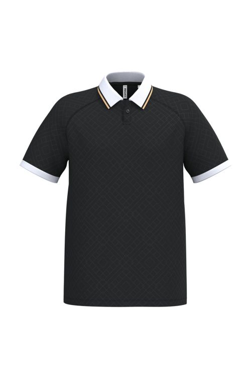 Unisex-Lifestyle-Trikot mit Polokragen PA497 – Proact in Black / White / Gold