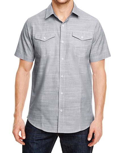 Woven Texture Shirt – Burnside in Black (White Heather)